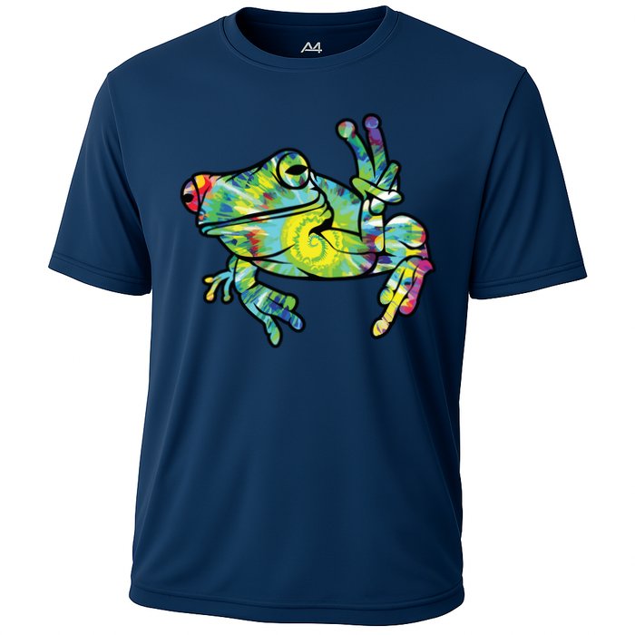 Cool Peace Frog Tie Dye Cooling Performance Crew T-Shirt