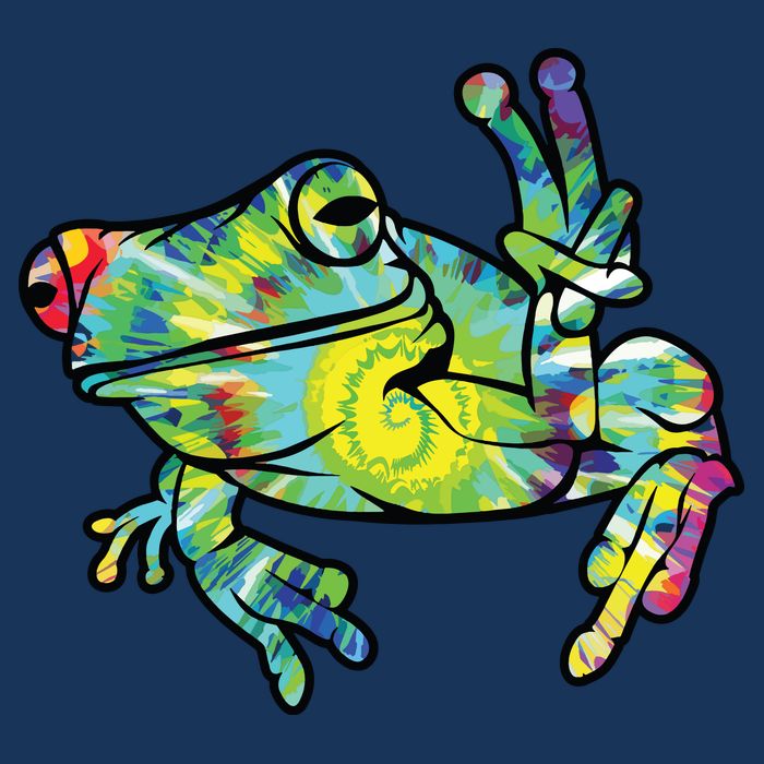 Cool Peace Frog Tie Dye Cooling Performance Crew T-Shirt