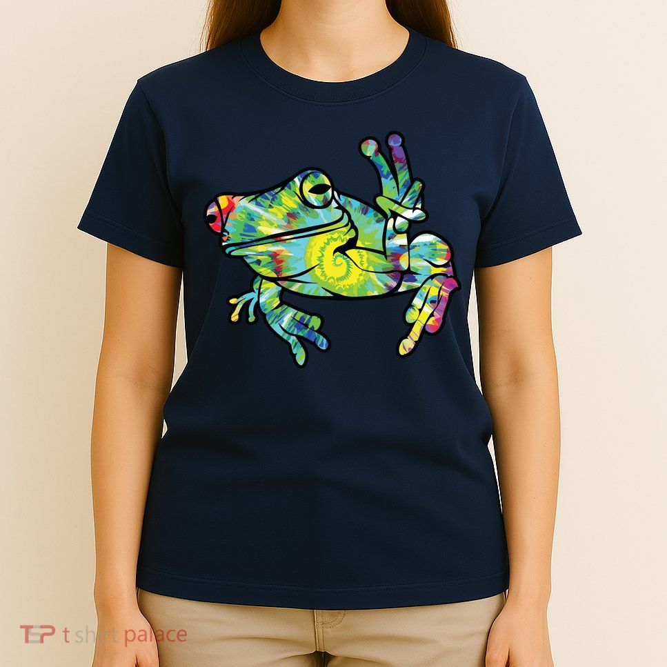 Cool Peace Frog Tie Dye T-Shirt