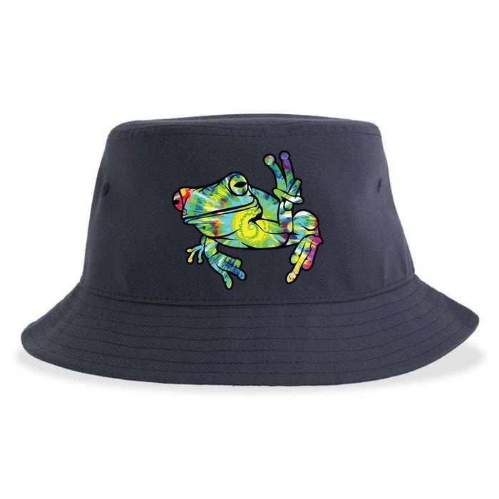 Cool Peace Frog Tie Dye Sustainable Bucket Hat