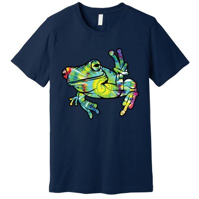 Cool Peace Frog Tie Dye Premium T-Shirt