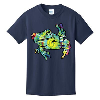 Cool Peace Frog Tie Dye Kids T-Shirt