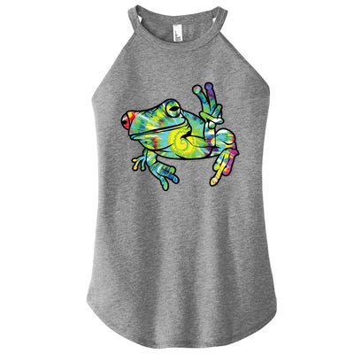 Cool Peace Frog Tie Dye Women’s Perfect Tri Rocker Tank