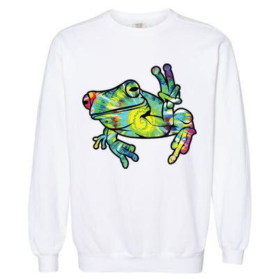 Cool Peace Frog Tie Dye Garment-Dyed Sweatshirt