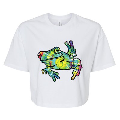 Cool Peace Frog Tie Dye Bella+Canvas Jersey Crop Tee