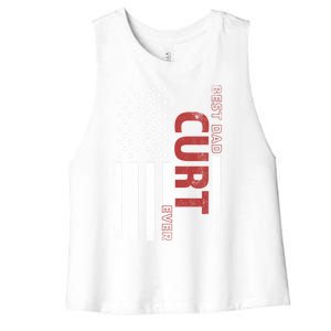 Curt Personalized FatherS Day Gift Flag Best Dad Gift Women's Racerback Cropped Tank