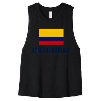 Colombian Pride Flag Gift Women's Racerback Cropped Tank