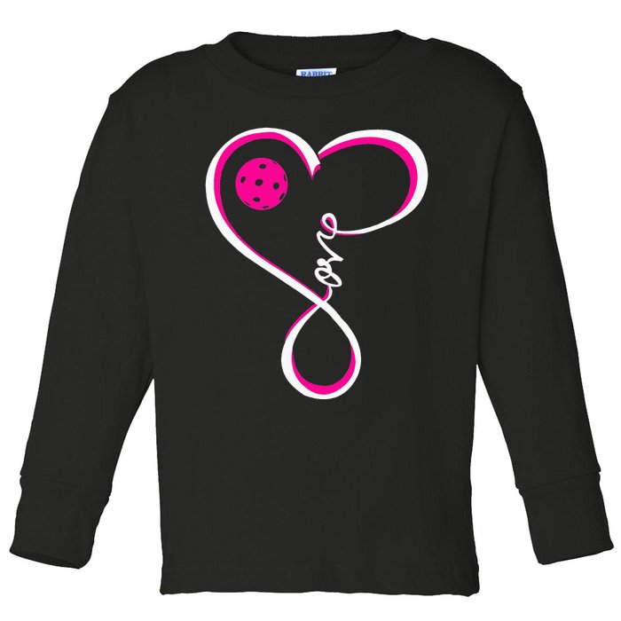 Cute Pickleball For  Ladies I Love Pickleball Toddler Long Sleeve Shirt