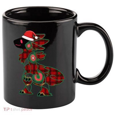 Christmas Protogen Fursuit Tartan Fursona 11oz C Handle Ceramic Mug