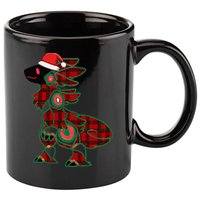 Christmas Protogen Fursuit Tartan Fursona 11oz C Handle Ceramic Mug