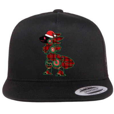 Christmas Protogen Fursuit Tartan Fursona Flat Bill Trucker Hat