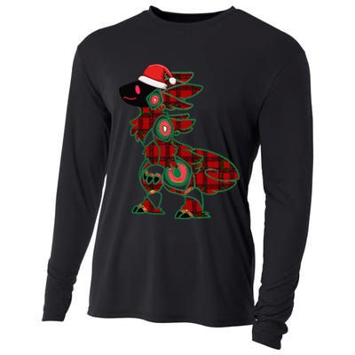 Christmas Protogen Fursuit Tartan Fursona Cooling Performance Long Sleeve Crew