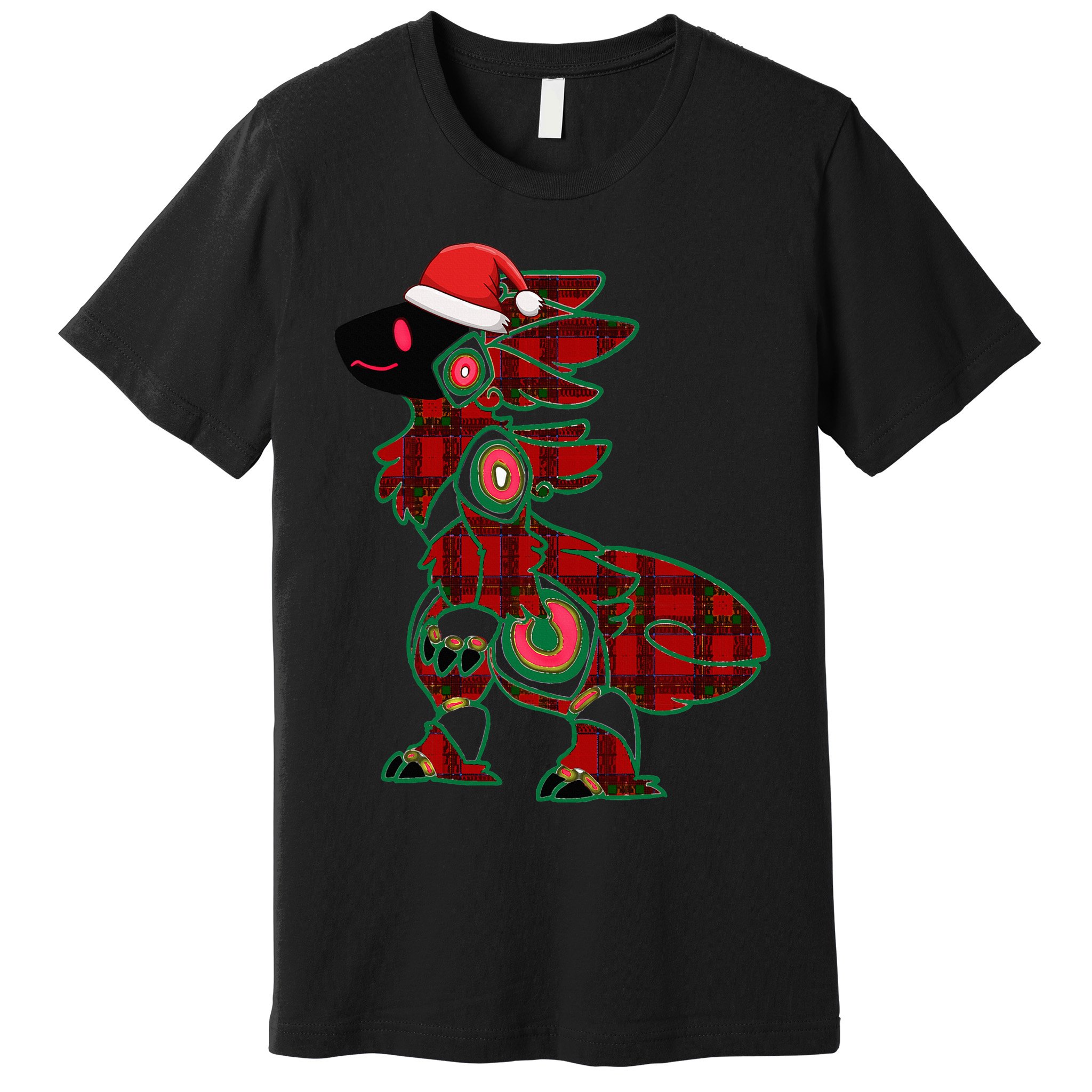 Christmas Protogen Fursuit Tartan Fursona Premium T-Shirt