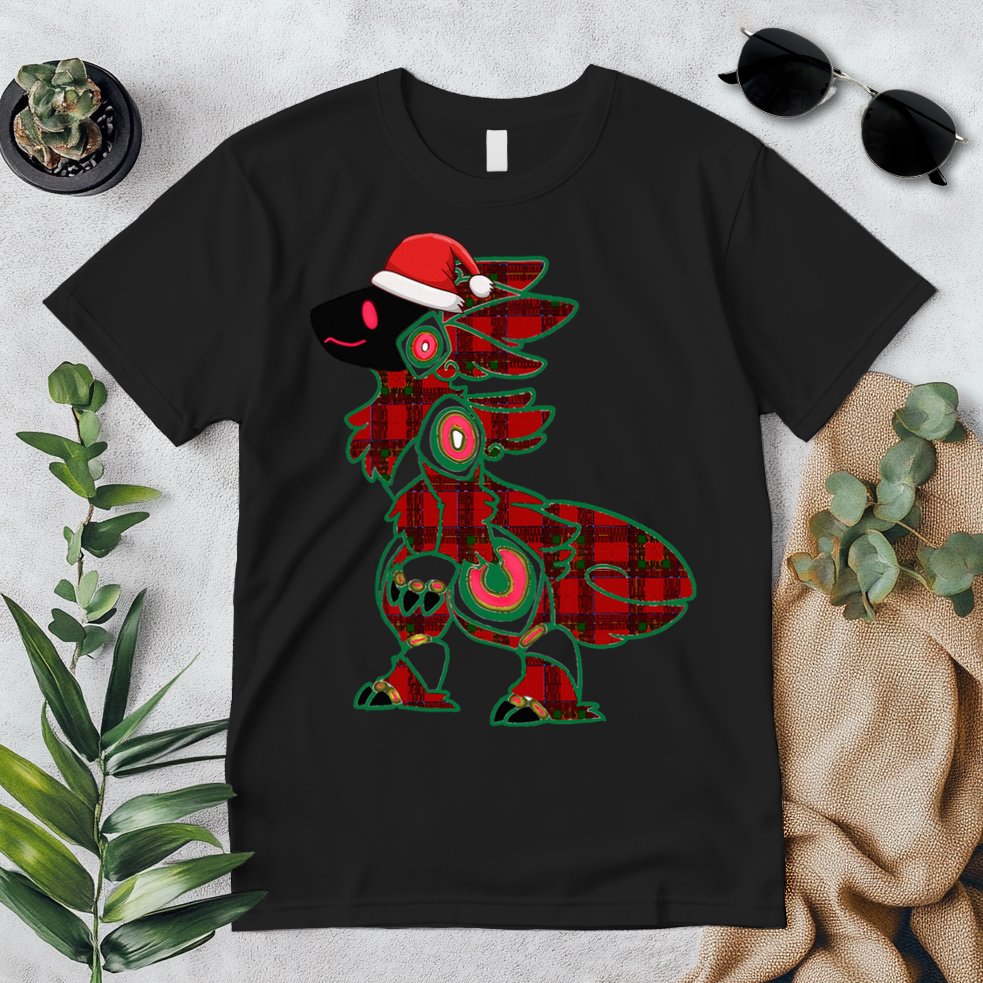 Christmas Protogen Fursuit Tartan Fursona Premium T-Shirt
