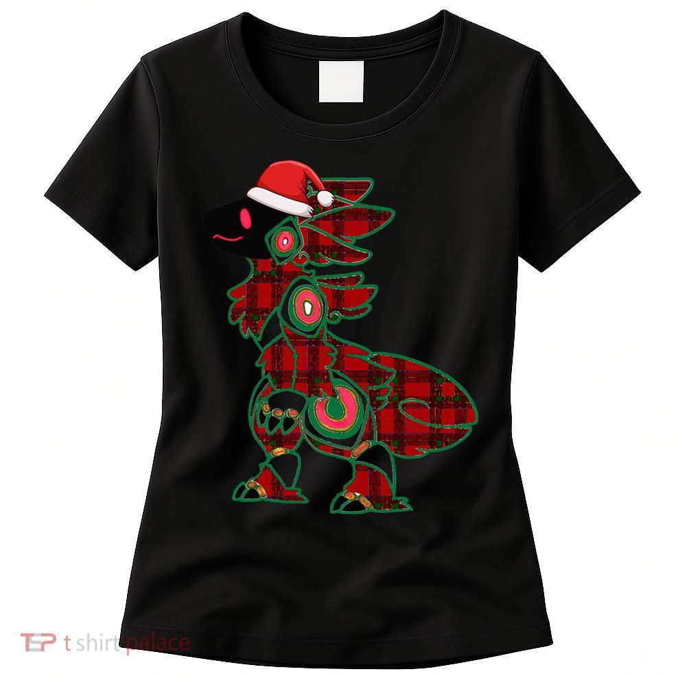 Christmas Protogen Fursuit Tartan Fursona Womens T-Shirt