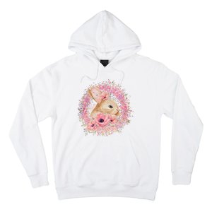 Cute Pink Floral Easter Bunny Hoodie