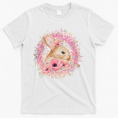 Cute Pink Floral Easter Bunny T-Shirt