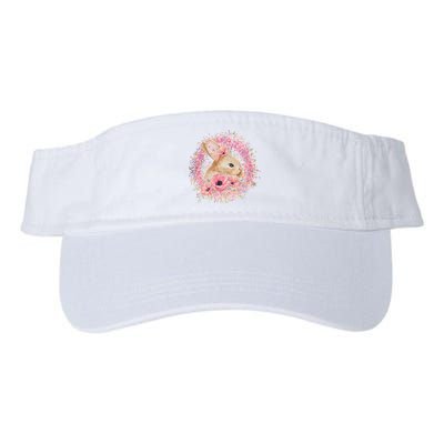 Cute Pink Floral Easter Bunny Visor