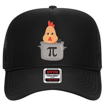 Chicken Pi Gift I Funny Math Teacher Pday Gift Cool Gift High Crown Mesh Back Trucker Hat