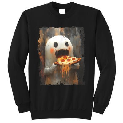 Cute Pizza Ghost Eating Pizza Funny Halloween Food Lovers Sweatshirt