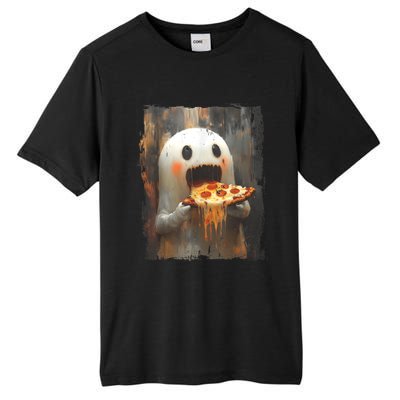 Cute Pizza Ghost Eating Pizza Funny Halloween Food Lovers Tall Fusion ChromaSoft Performance T-Shirt