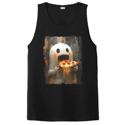 Cute Pizza Ghost Eating Pizza Funny Halloween Food Lovers PosiCharge Competitor Tank