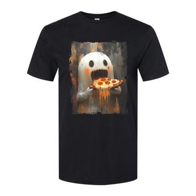 Cute Pizza Ghost Eating Pizza Funny Halloween Food Lovers Softstyle CVC T-Shirt