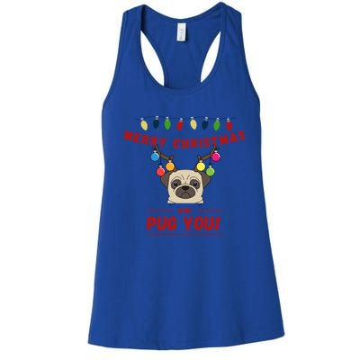 Christmas Pug Gift Women's Racerback Tank