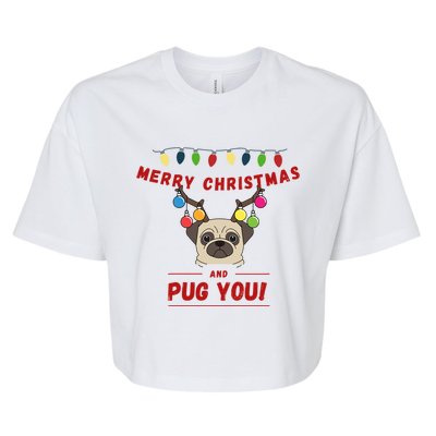 Christmas Pug Gift Bella+Canvas Jersey Crop Tee