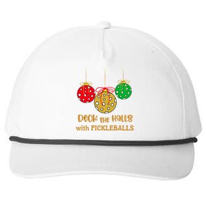 Christmas Pickleball Gift Deck The Halls With Pickleballs Gift Snapback Five-Panel Rope Hat