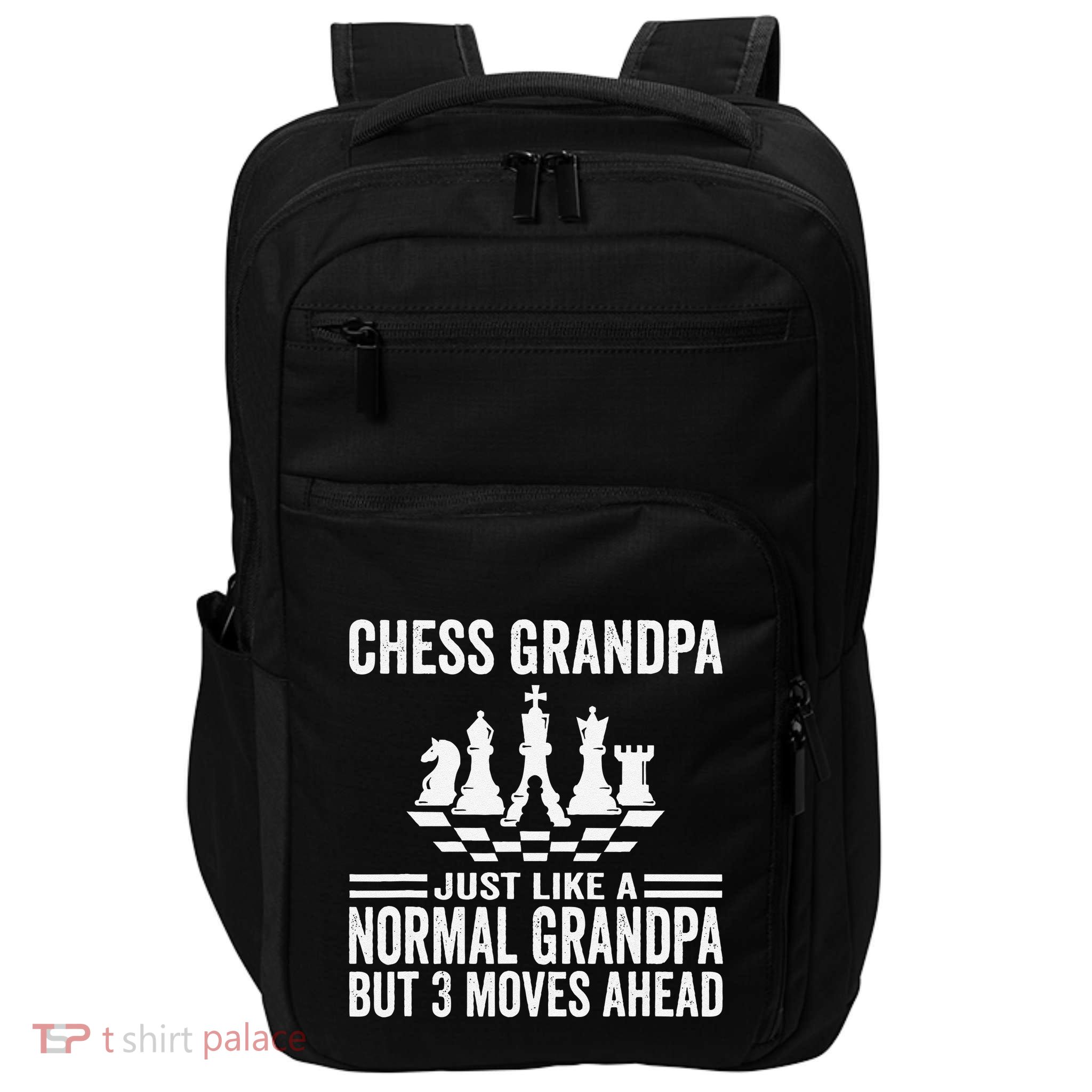 Chess Player Grandpa Saying For Chess Board Game Lover Fans Impact Tech Backpack