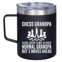Chess Player Grandpa Saying For Chess Board Game Lover Fans 12oz Stainless Steel Coffee Mug