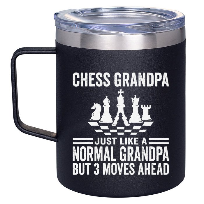 Chess Player Grandpa Saying For Chess Board Game Lover Fans 12oz Stainless Steel Coffee Mug
