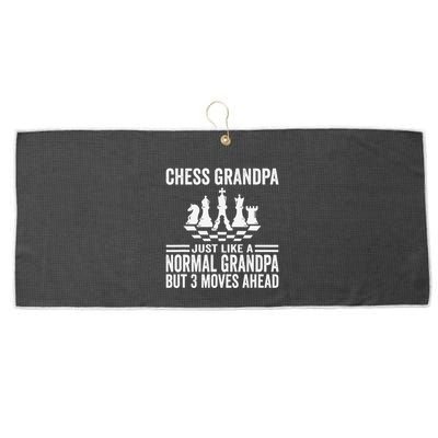 Chess Player Grandpa Saying For Chess Board Game Lover Fans Large Microfiber Waffle Golf Towel