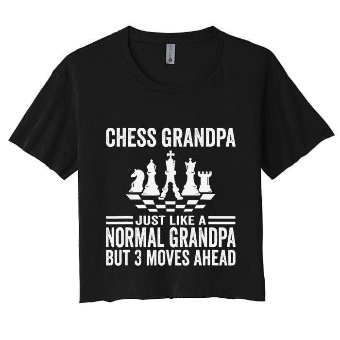 Chess Player Grandpa Saying For Chess Board Game Lover Fans Crop Top