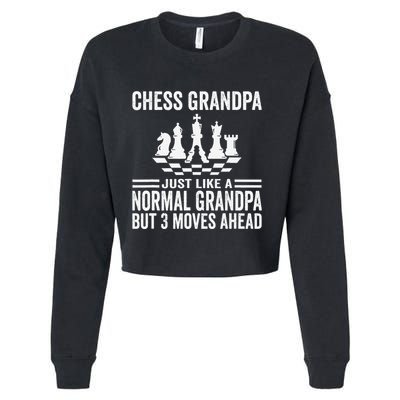 Chess Player Grandpa Saying For Chess Board Game Lover Fans Cropped Pullover Crew