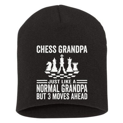 Chess Player Grandpa Saying For Chess Board Game Lover Fans Short Acrylic Beanie