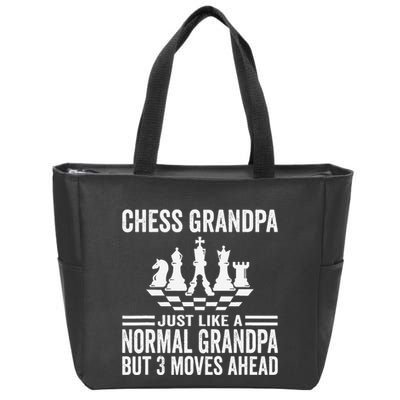 Chess Player Grandpa Saying For Chess Board Game Lover Fans Zip Tote Bag