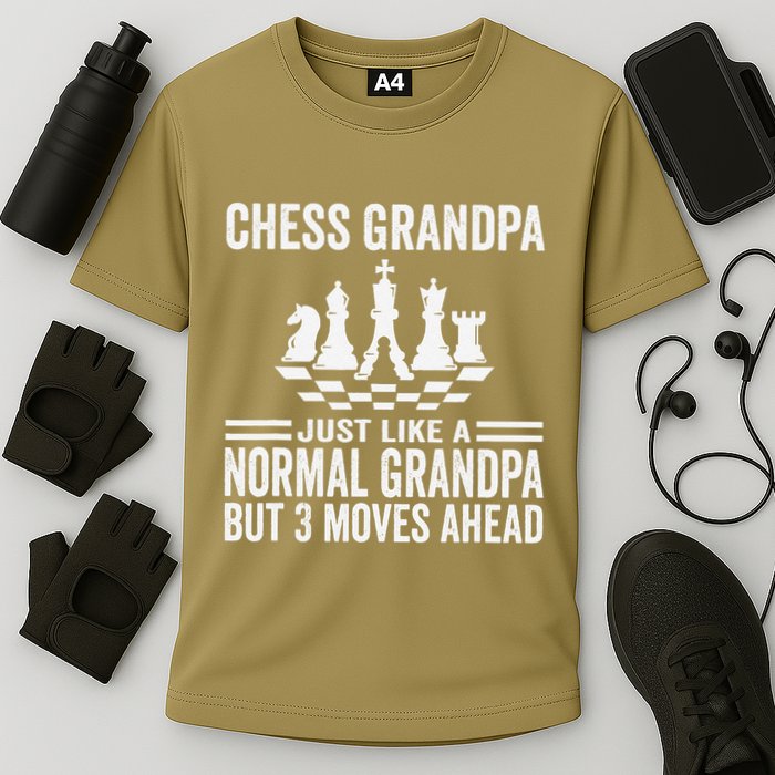 Chess Player Grandpa Saying For Chess Board Game Lover Fans Performance Shirt