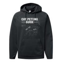 Cat Petting Guide Kitten Lover Funny Feline Pet Owner Performance Fleece Hoodie