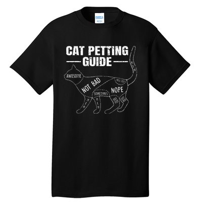 Cat Petting Guide Kitten Lover Funny Feline Pet Owner Tall T-Shirt