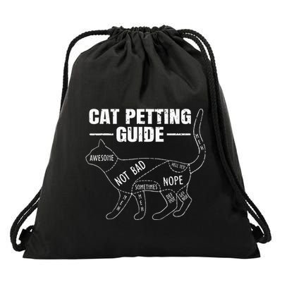 Cat Petting Guide Kitten Lover Funny Feline Pet Owner Drawstring Bag