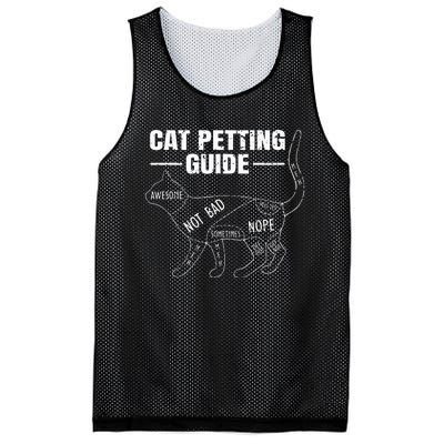 Cat Petting Guide Kitten Lover Funny Feline Pet Owner Mesh Reversible Basketball Jersey Tank