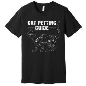 Cat Petting Guide Kitten Lover Funny Feline Pet Owner Premium T-Shirt