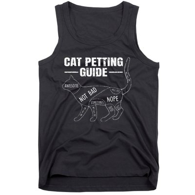 Cat Petting Guide Kitten Lover Funny Feline Pet Owner Tank Top