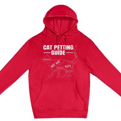 Cat Petting Guide Kitten Lover Funny Feline Pet Owner Premium Pullover Hoodie