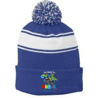 Crush Precool Giftk Dino T Rex Monster Truck Back To School Boys Funny Gift Stripe Pom Pom Beanie