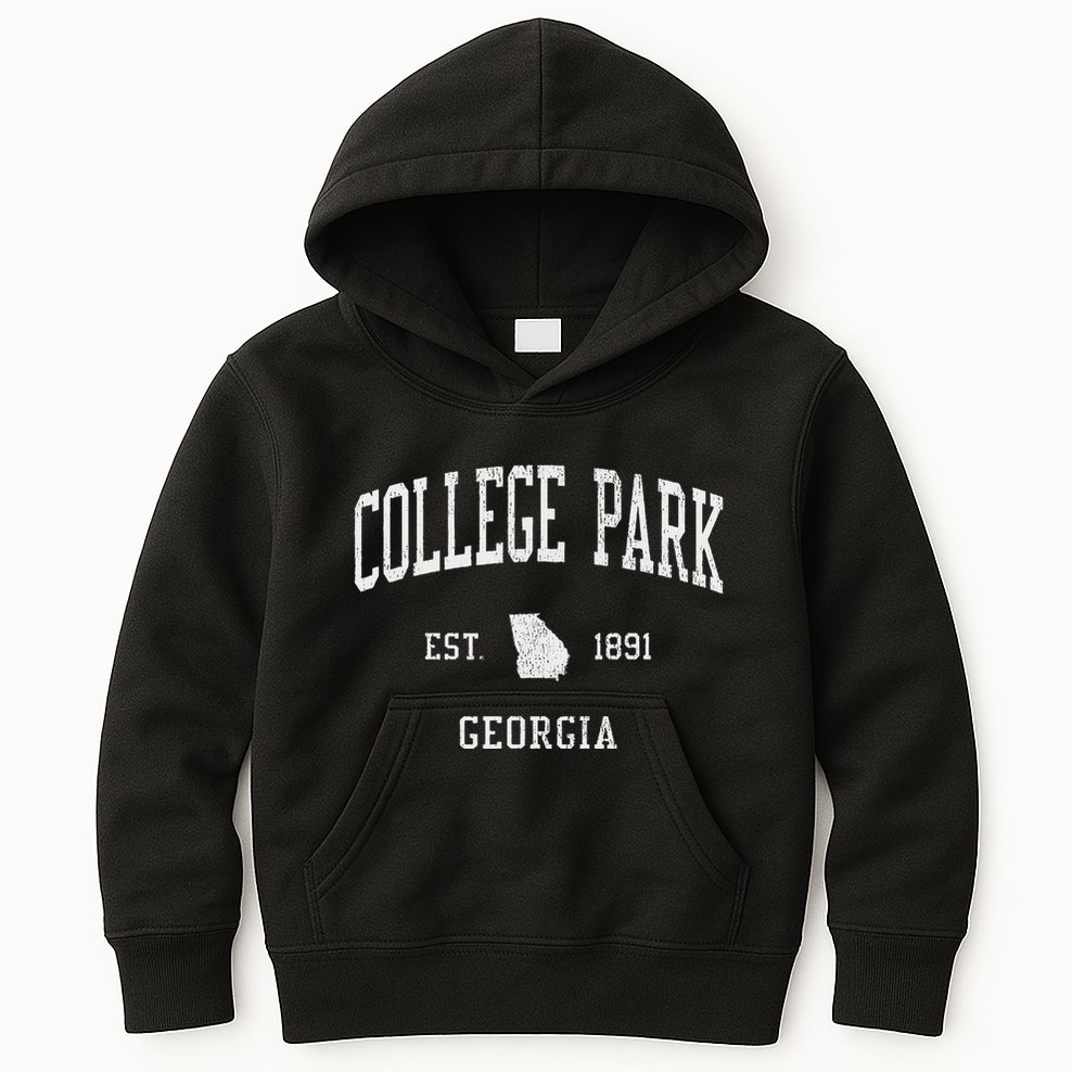 College Park Ga Vintage Athletic Sports Js01 Kids Hoodie