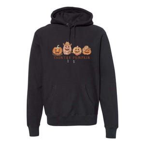 Country Pumpkin Groovy Retro Halloween Gift Premium Hoodie