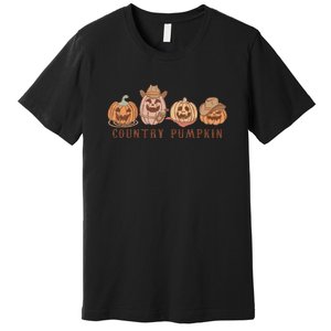 Country Pumpkin Groovy Retro Halloween Gift Premium T-Shirt